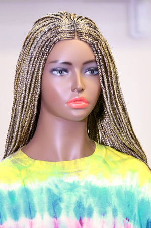 613/27 cornrows in top braided wig